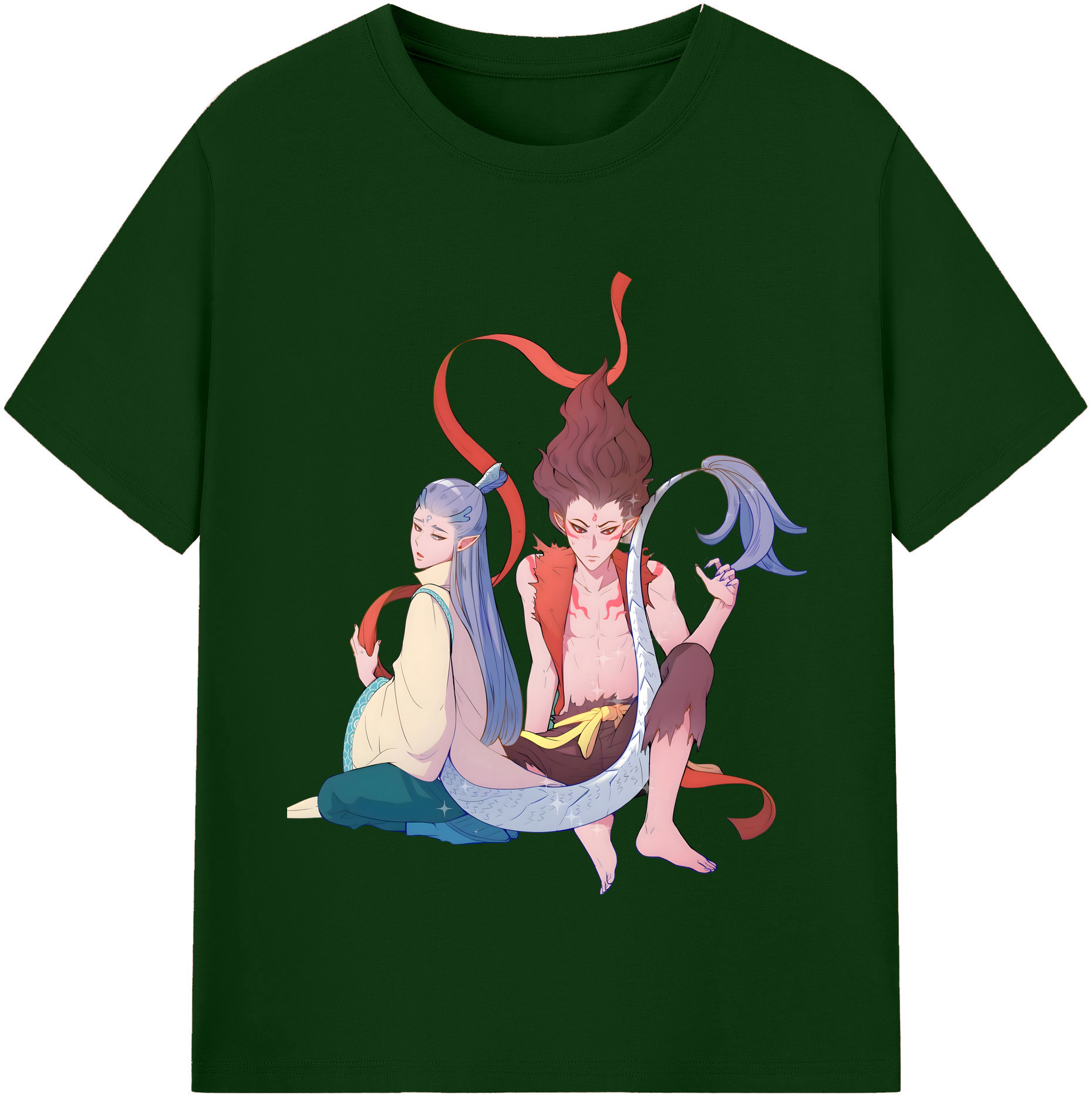 （画像用） Ne Zha 2 ナタ 魔童の大暴れ 綿100％半袖Tシャツ（フロントプリント）